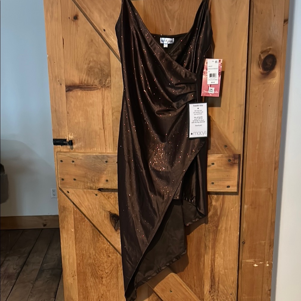 Emerald Sundae Brown Asymmetrical Dress